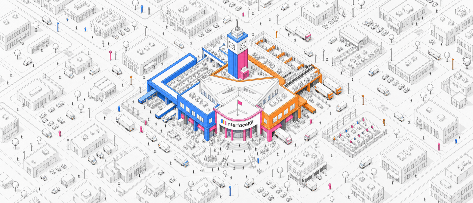 Post Office in Wireframe City
