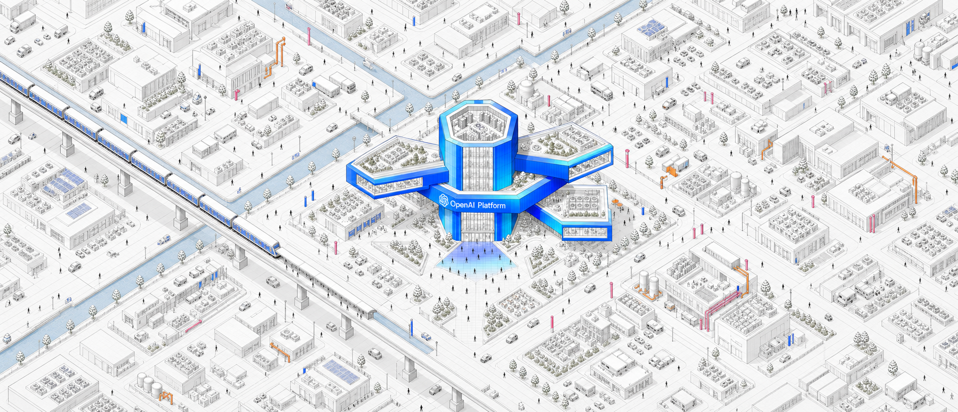 OpenAI Platform Compute Foundry in Wireframe City